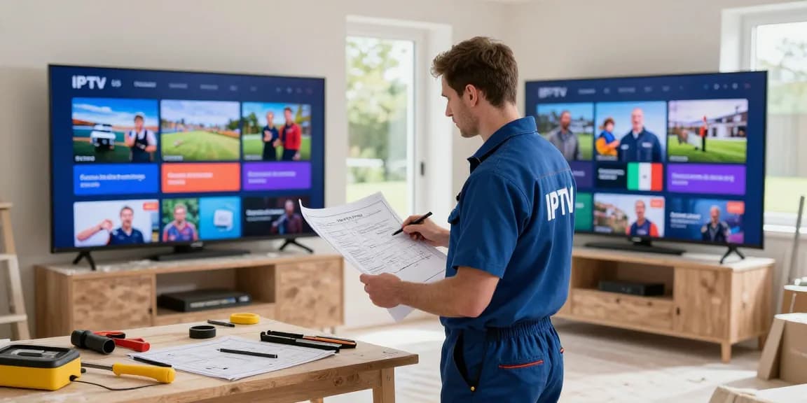 IPTV UK streaming by licensed professional contractor in a local business environment enhancing community service.