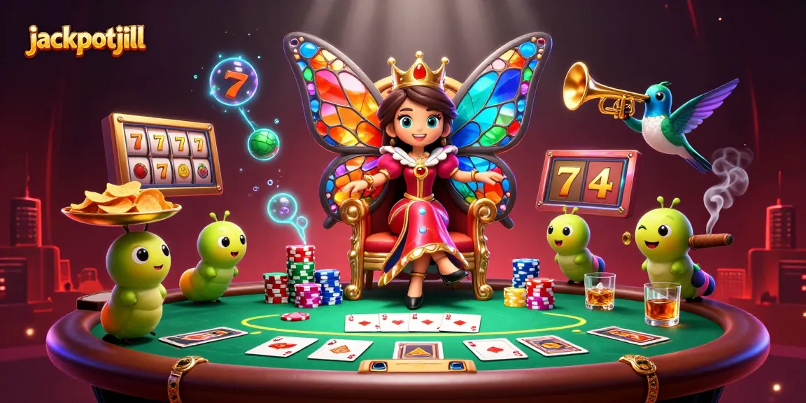 Experience thrilling jackpots at jackpotjill while exploring vibrant casino elements in an ultra-detailed scene.