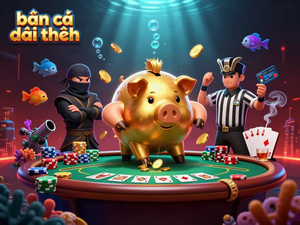 Engaging scene of bắn cá đổi thưởng with colorful underwater elements and dynamic characters, showcasing exciting game moments.