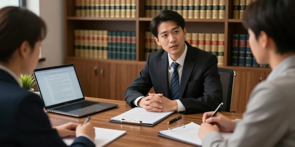 Sneak a peek at this site for expert legal consultation showcasing a lawyer and client in a modern office.