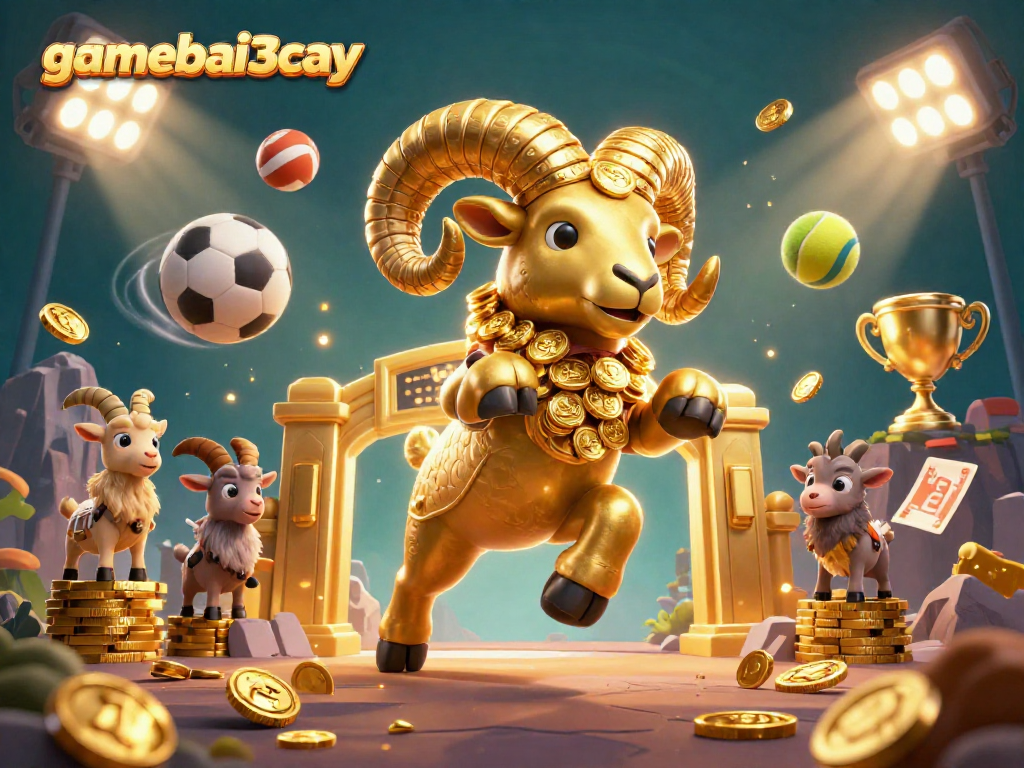 Engage in the thrill of gamebai3cay with this vibrant 3D illustration of sports betting excitement.