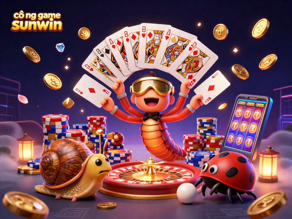 Engaging scene showcasing cổng game sunwin with character dealers and casino elements, ideal for gambling