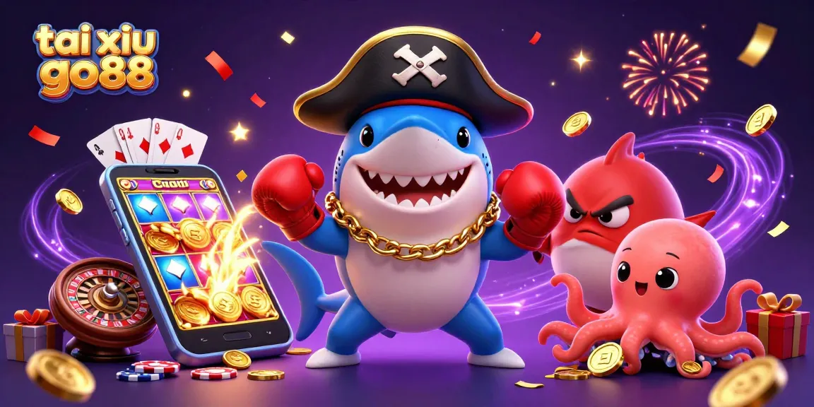 Engage with tai xiu go88 as a playful shark, pufferfish, and octopus encounter casino elements.