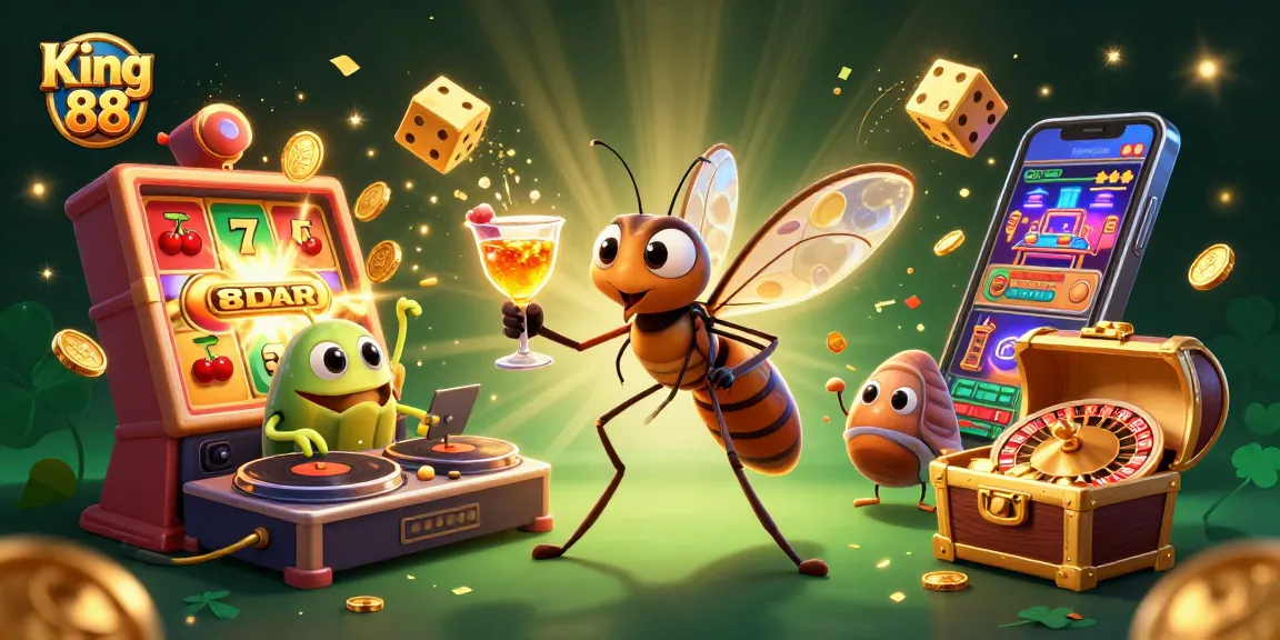 Experience the excitement of King 88 with vibrant, interactive casino elements and characters.